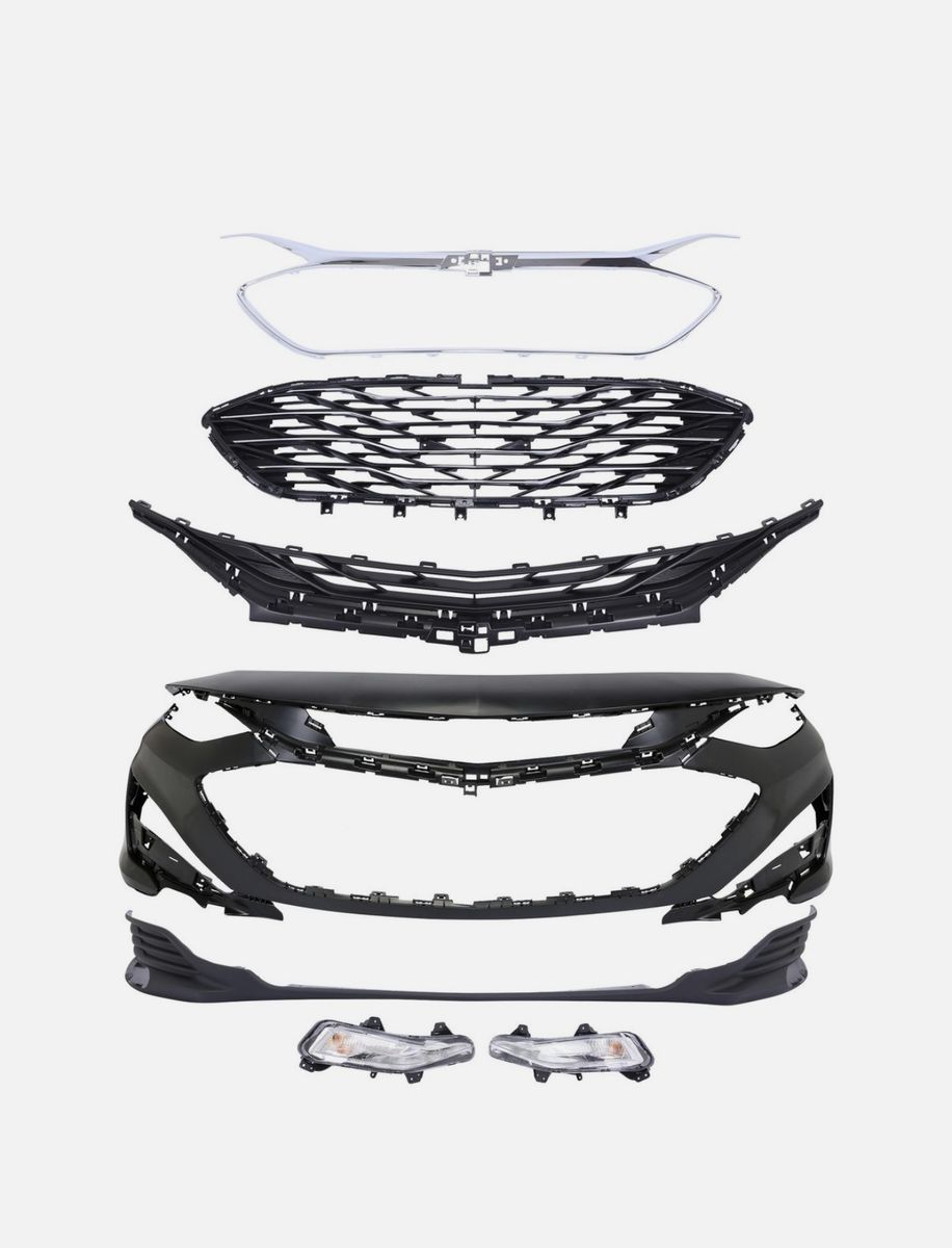For 2019-2024 Chevy Malibu Front Bumper Cover w/ Fog Lights Complete Set