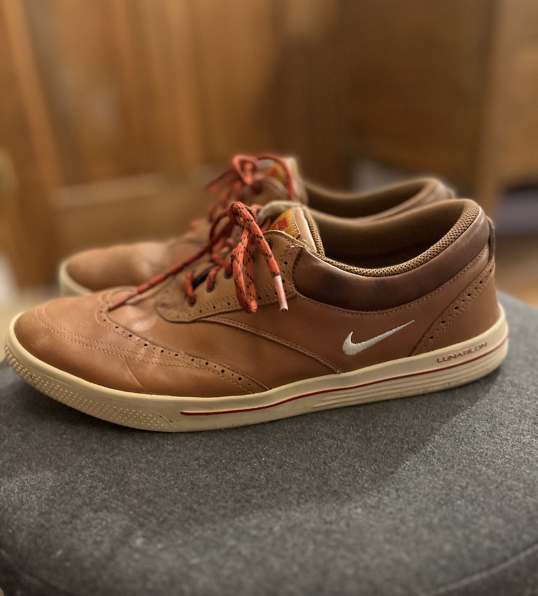 Nike Golf Lunarlon Swingtip Shoes – Brown Leather – Great Condition – Classic Style