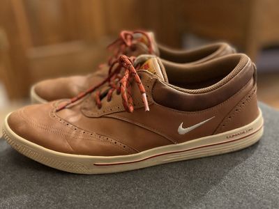 Nike Golf Lunarlon Swingtip Shoes – Brown Leather – Great Condition – Classic Style