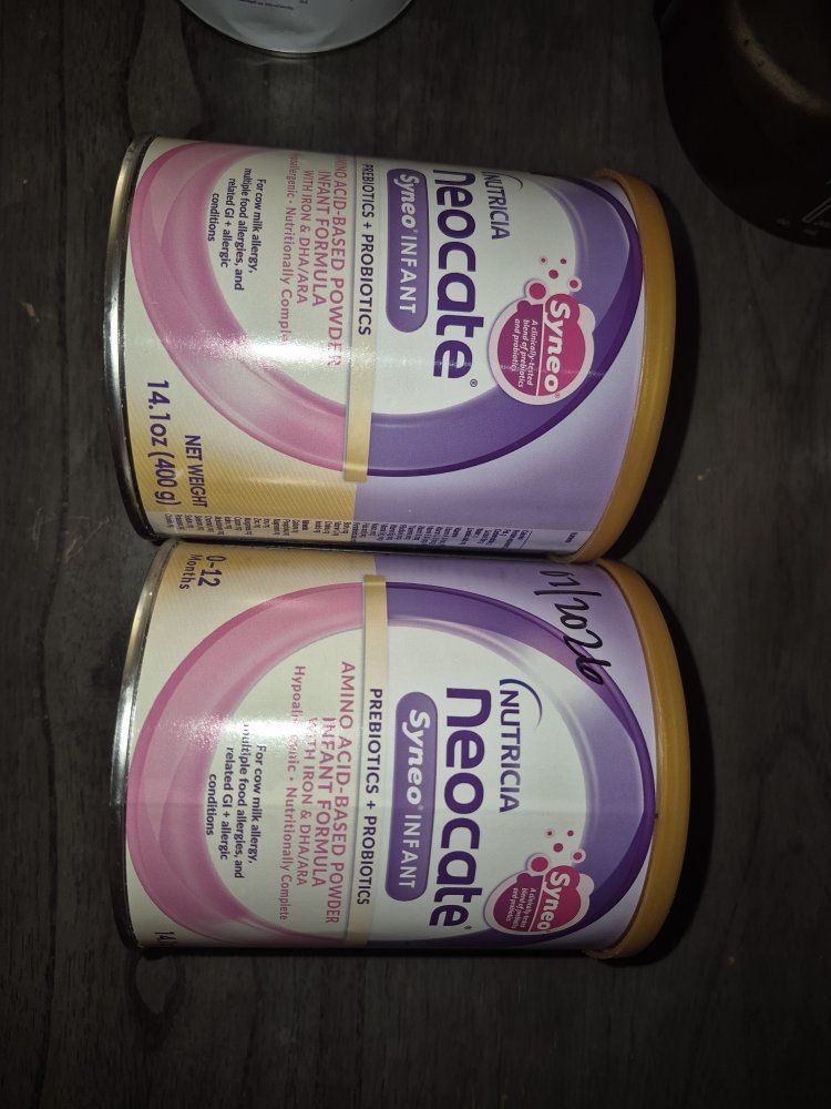 2 cans nutricia Neocate syneo infant baby formula powder 14.1oz 07/09/2026