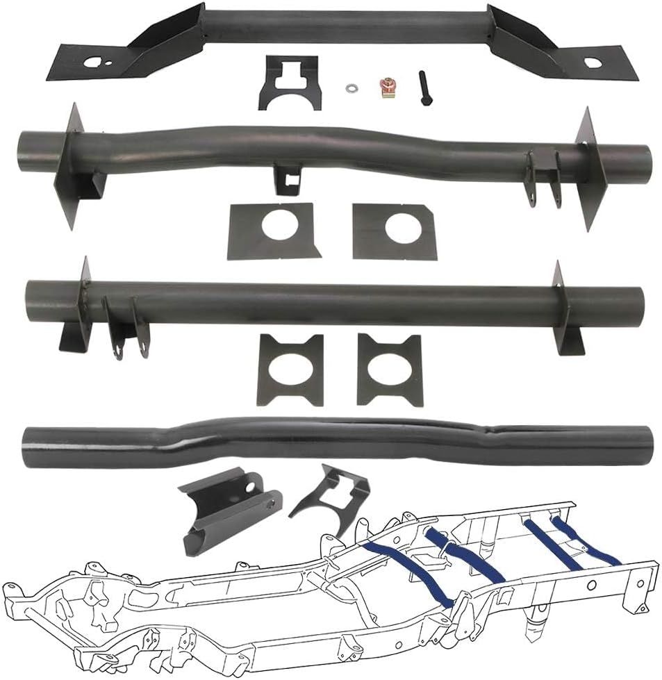1999-2006 Chevy Silverado, GMC Sierra Front/Rear Fuel Tank, Upper Shock Mount Crossmember, Rear Spare Tire Support Kit