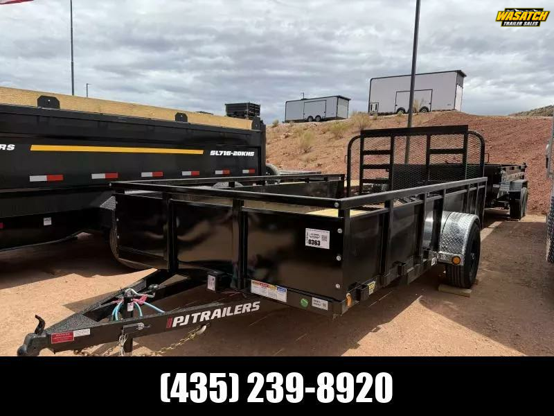 PJ Trailers 7X14 5.2K U8 SINGLE CHANNEL LANDSCAPE Utility Trailer