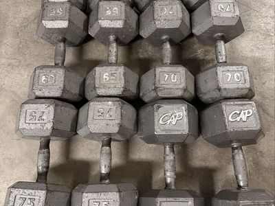 Heavy Metal Hex Dumbbells Pairs 55-80LB Totals 810LB
