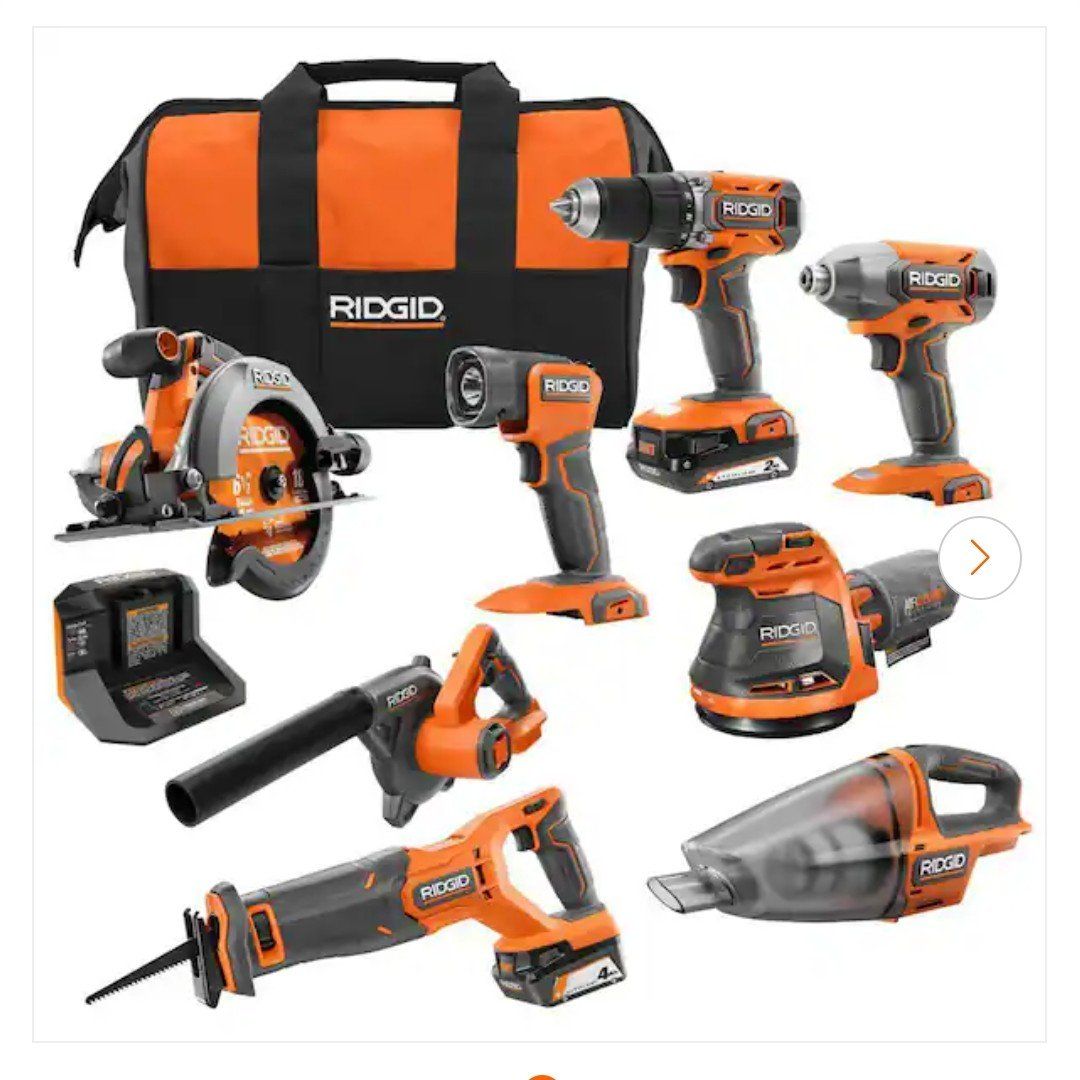 Ridgid 18v 8 tool kit NIB 50%0ff