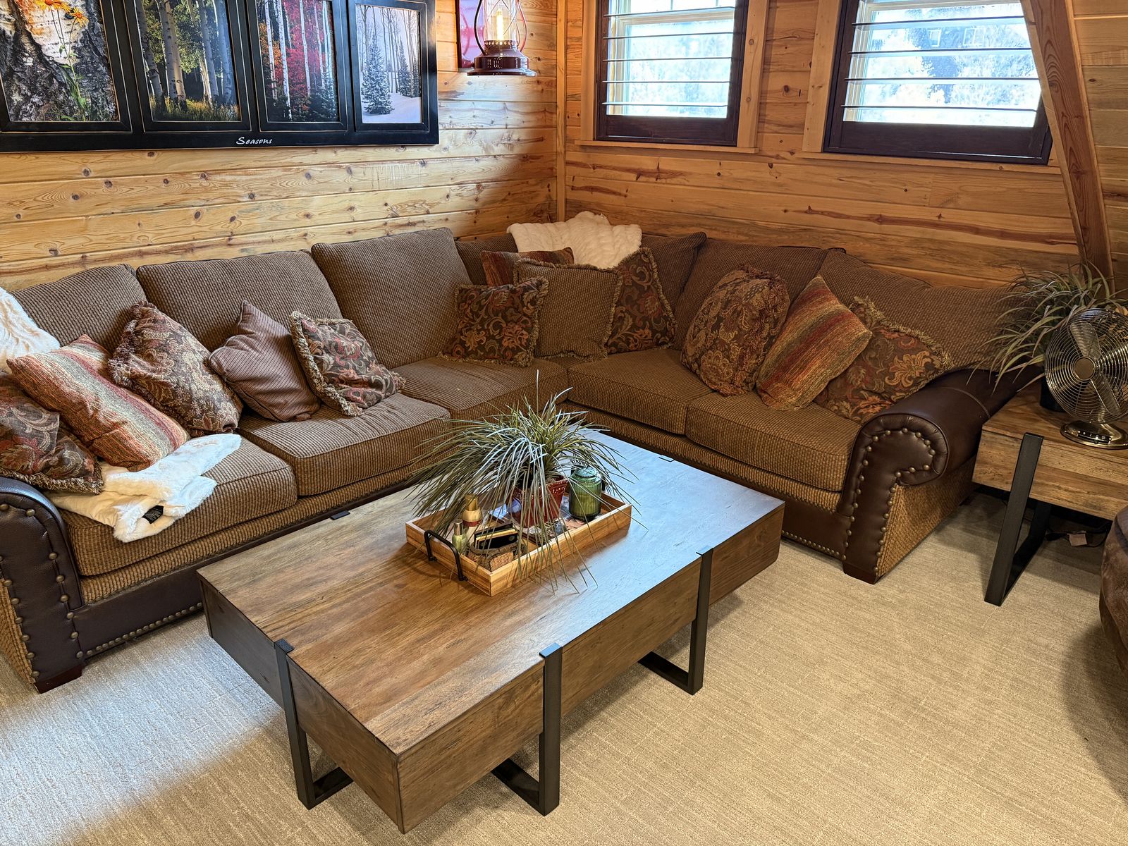 Luxury Rustic Lodge Sectional – 2-Piece – Excellent Condition