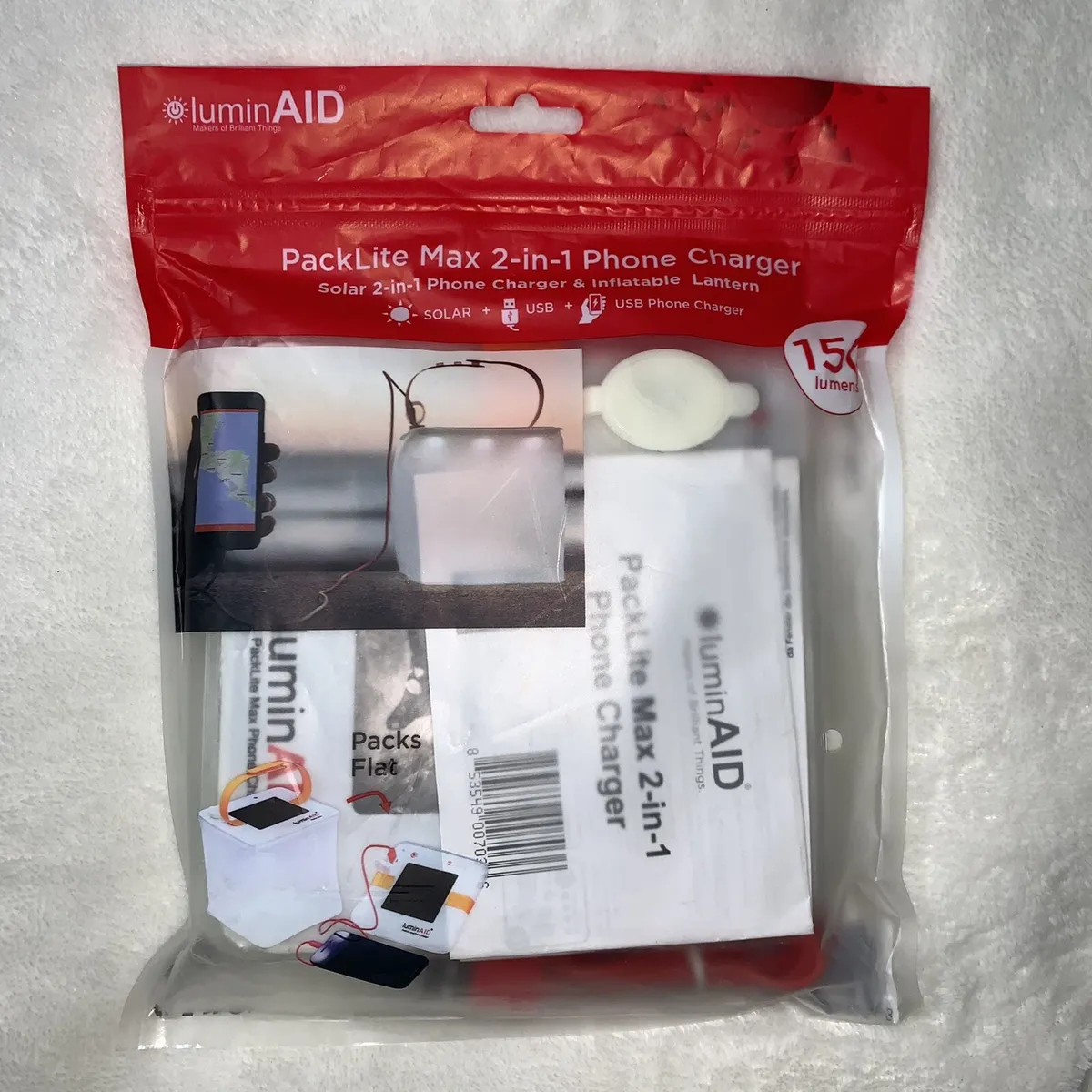 LuminAID Max Quick Inflate 2-in-1 Solar Camping Lantern and Phone Charger