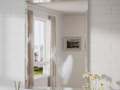 24" x 36" Frameless Rectangle Beveled Bathroom Vanity Mirror (Vertical or Horizontal)