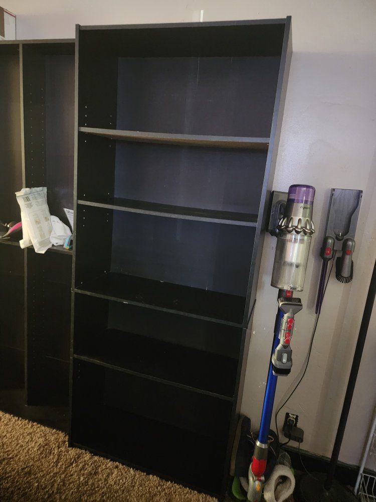 black tall bookshelf