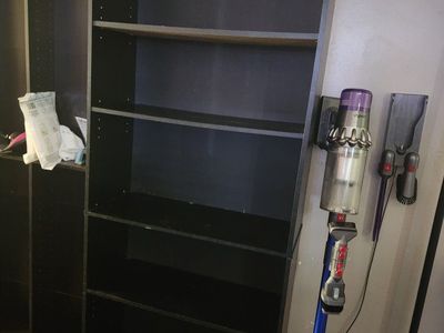 black tall bookshelf