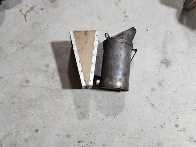 Vintage Metal Bee Smoker - Beekeeping Equipment, Rustic Farm Tool