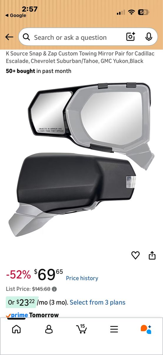 2023 Tahoe Towing Mirrors