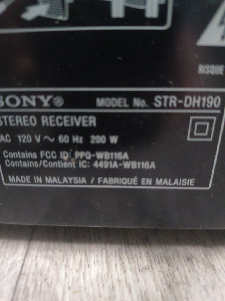 Sony STR-DH190 Stereo Receiver - 200W Hi-Fi Home Audio