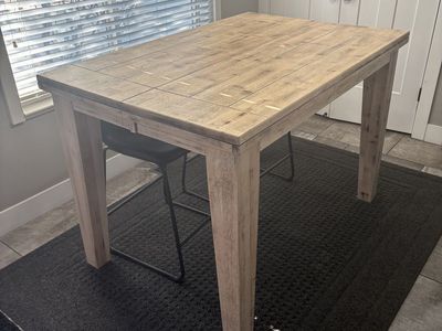Rustic Wooden Counter Height Dining Table with Removable Leaf