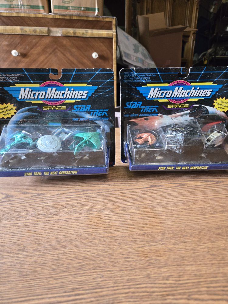 Micro Machines Star Trek The Next Generation Space Scale Miniatures - 2 Packs, New In Box