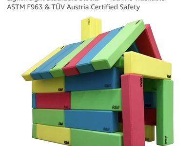 RIWI 24 XXL Soft Foam Building Blocks for Kids - Giant Lightweight Stackable Blocks