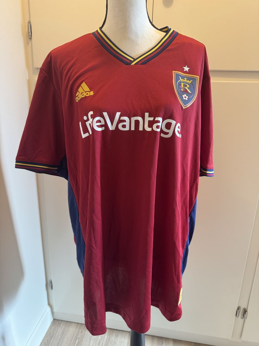 Adidas Real Salt Lake MLS Soccer Jersey Red Blue LifeVantage_2XL