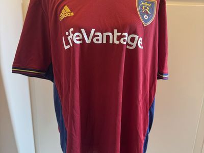 Adidas Real Salt Lake MLS Soccer Jersey Red Blue LifeVantage_2XL