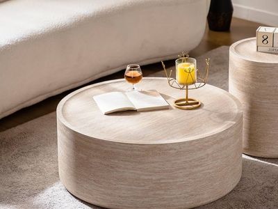 Penau 31.5 Inchs Round Coffee Table Mars Pattern