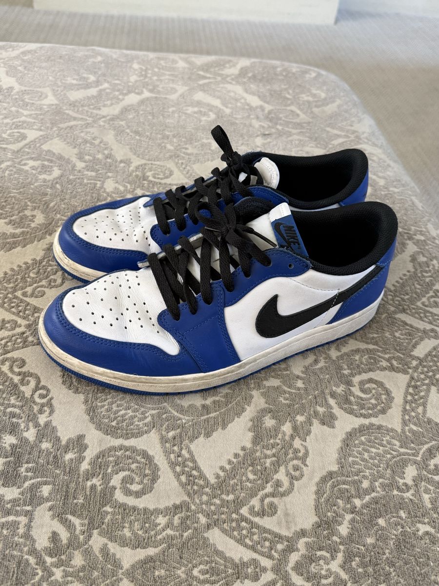 Nike Air Jordan 1 Low Royal Blue Black White Sneakers Men's Size 10