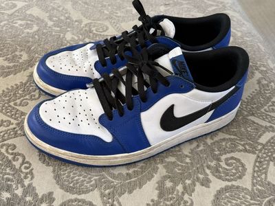 Nike Air Jordan 1 Low Royal Blue Black White Sneakers Men's Size 10