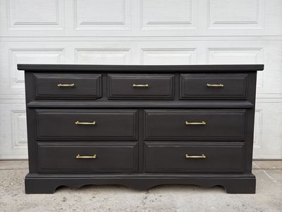 Fully Refinished Charcoal Dresser