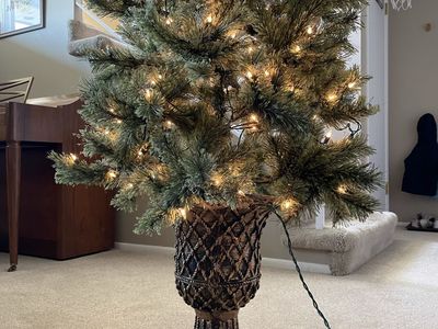 Artificial 7 Ft Pre-Lit Christmas Tree