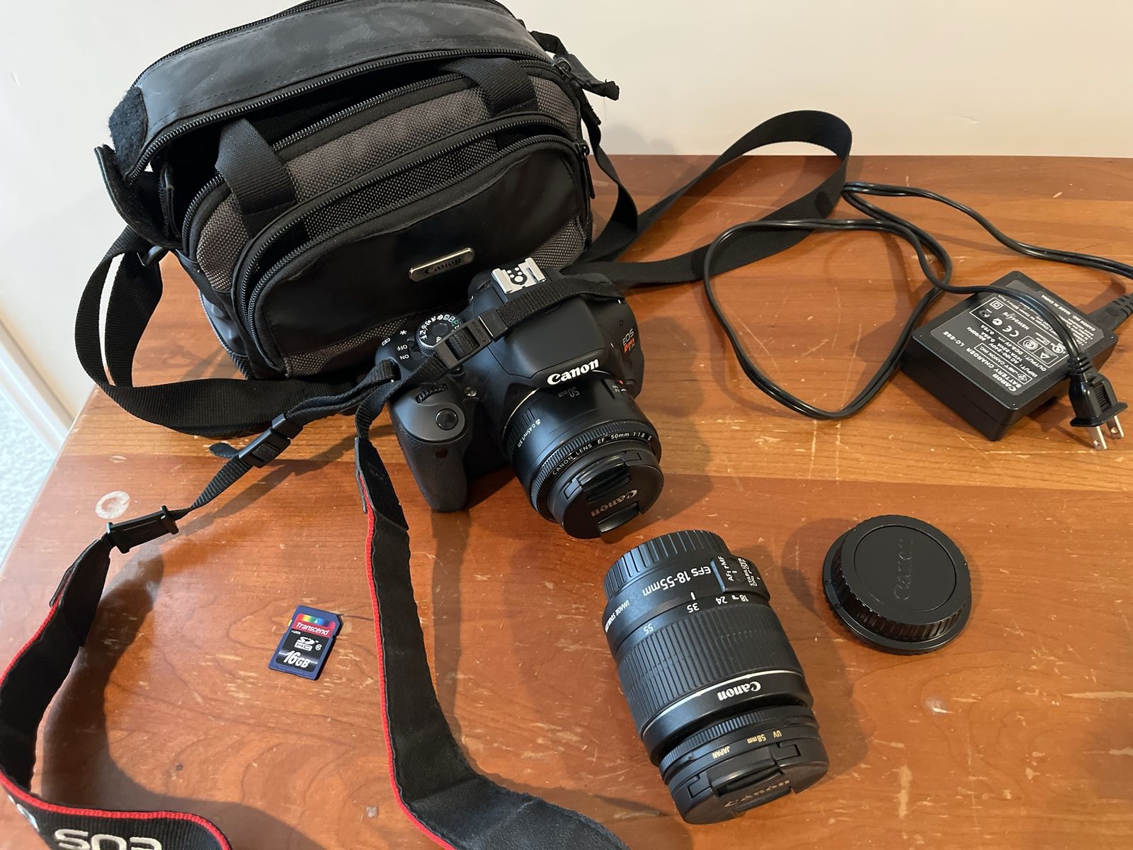 Canon EOS Rebel T3i DSLR Camera Kit with 50mm f/1.8 & 18-55mm IS Lenses, Bag & Charger