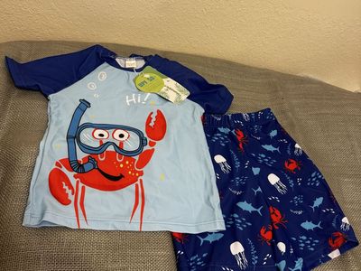 Younger Tree Boy's Rash Guard Swim Set UPF 50+ 3-4T New