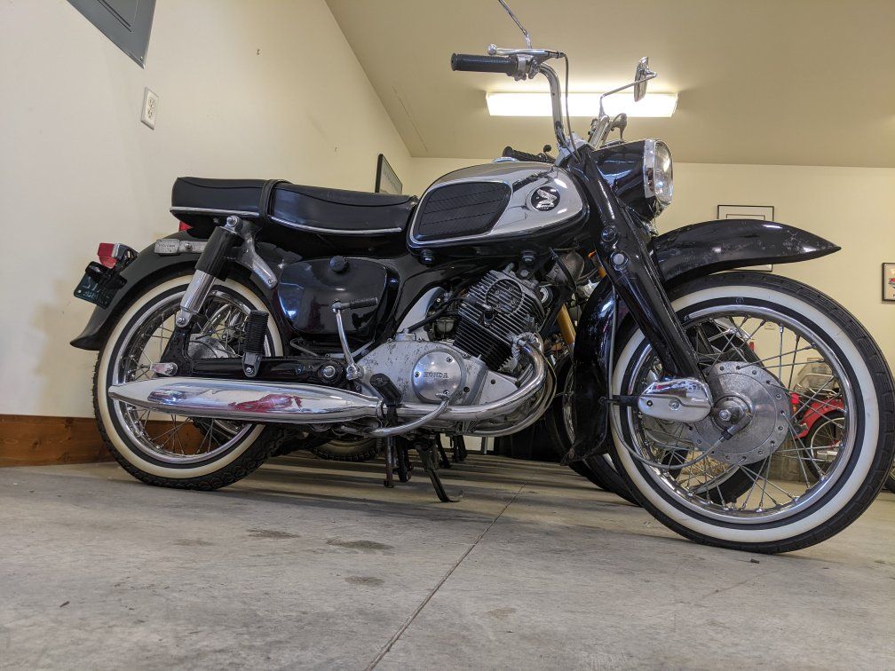 1964 CA 95 Black Early Flat Pipe with title- 60's BATMAN RETRO MOTORCYCLE
