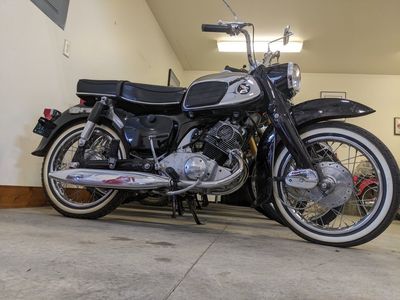 1964 CA 95 Black Early Flat Pipe with title- 60's BATMAN RETRO MOTORCYCLE