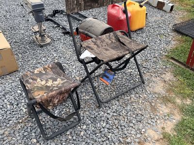 Camo Hunting Blind Chair Set - 2 Portable Folding Stools