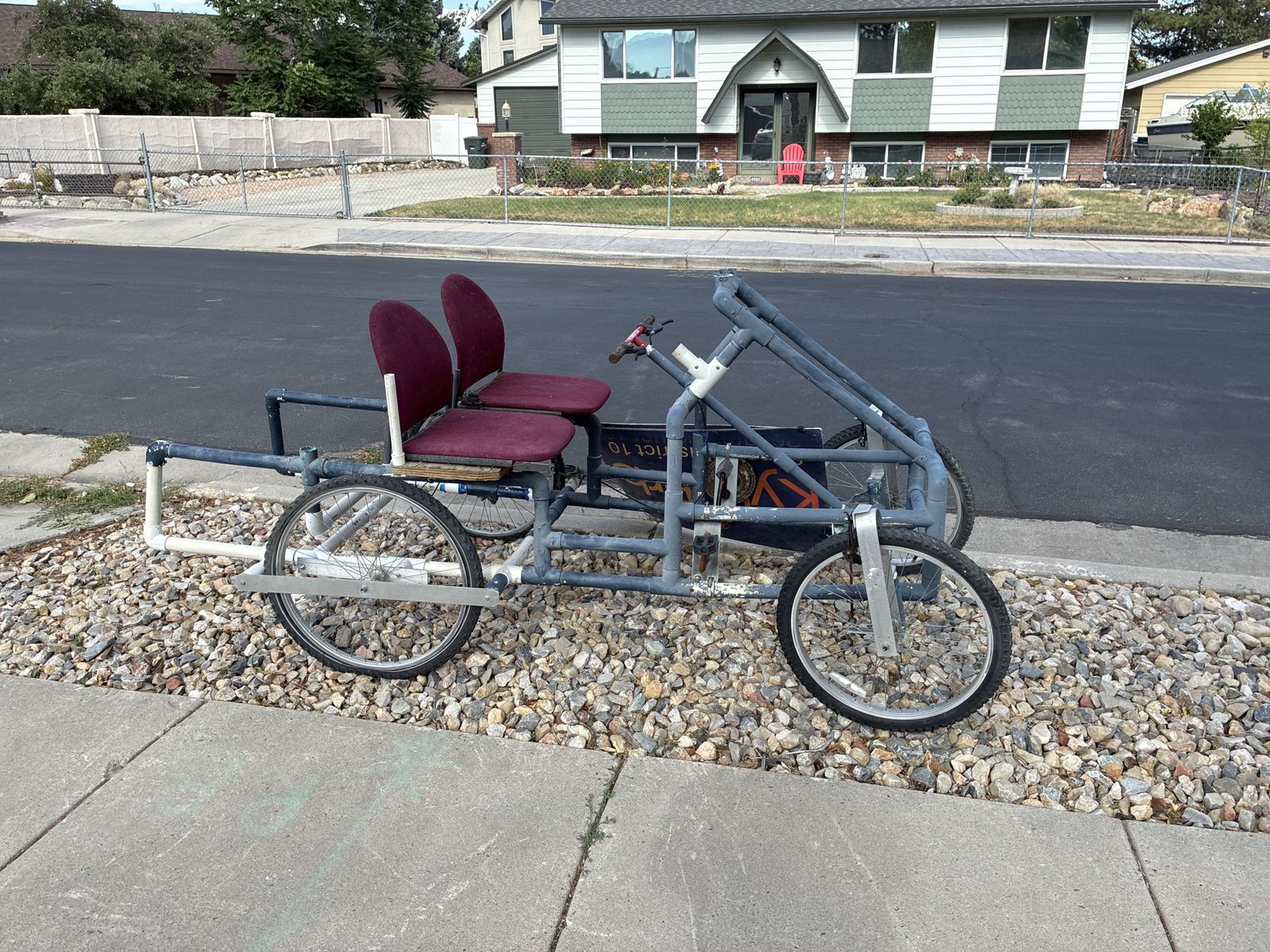 Custom Built Tandem Pedal Cart - Unique 2-Seater, Hand-Operated Steering
