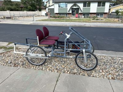 Custom Built Tandem Pedal Cart - Unique 2-Seater, Hand-Operated Steering