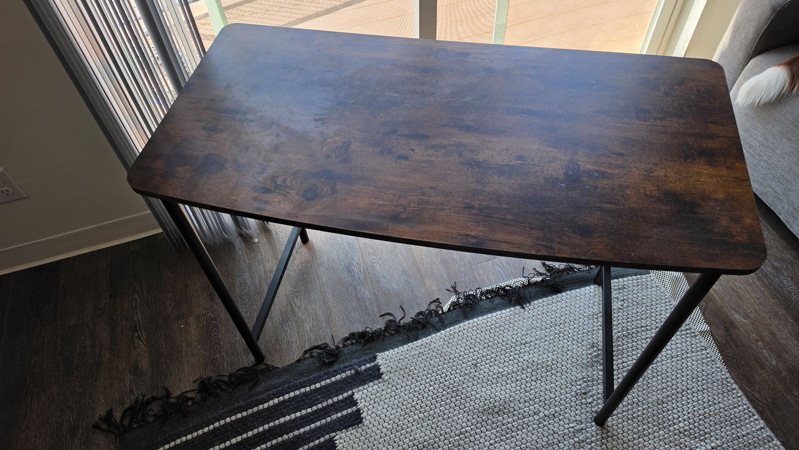 Dark Wood Rectangular Desk - Study, Office, or Home Use