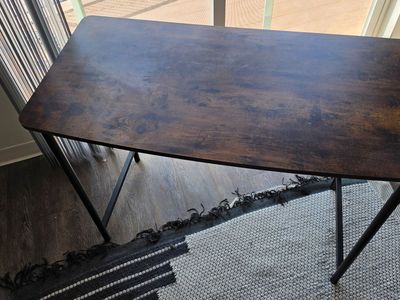 Dark Wood Rectangular Desk - Study, Office, or Home Use
