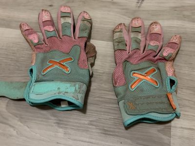 Sportz Drip Youth/Adult Pink and Teal Gloves with Wrist Support