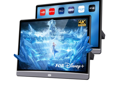 13.3" Car TV for Back Seat, 4K Android Headrest Monitor for Car, 4G+64G Portable Rear Entertainment