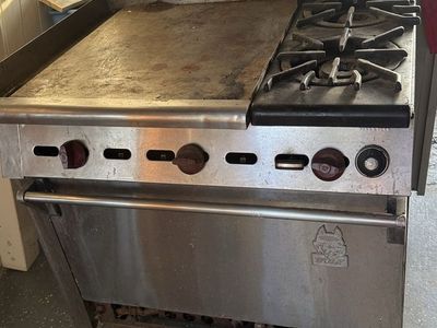 Wolf Commercial Gas Range with Griddle and 2 Open Burners - 36 Inches Wide