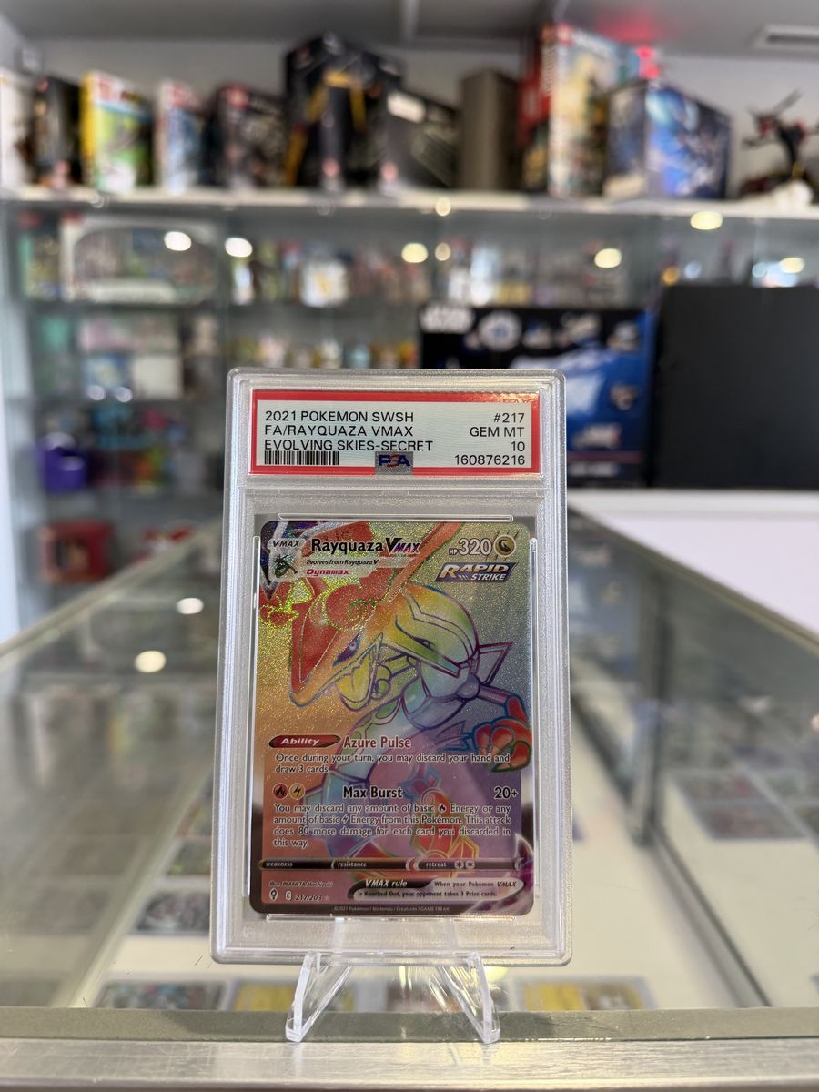 Pokémon Rayquaza VMAX SWSH07: Evolving Skies Secret Rare Holo 217/203 PSA 10