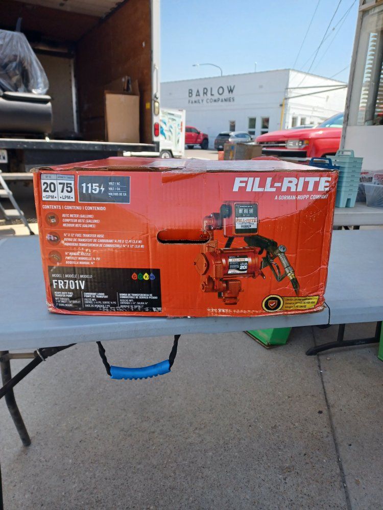 Fill-Rite FR701V Heavy-Duty Fuel Transfer Pump 115V 20 GPM with Meter Hose and Nozzle