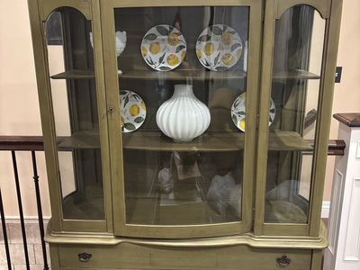 Stunning Piece! Antique Walnut 1930s China Cabinet
