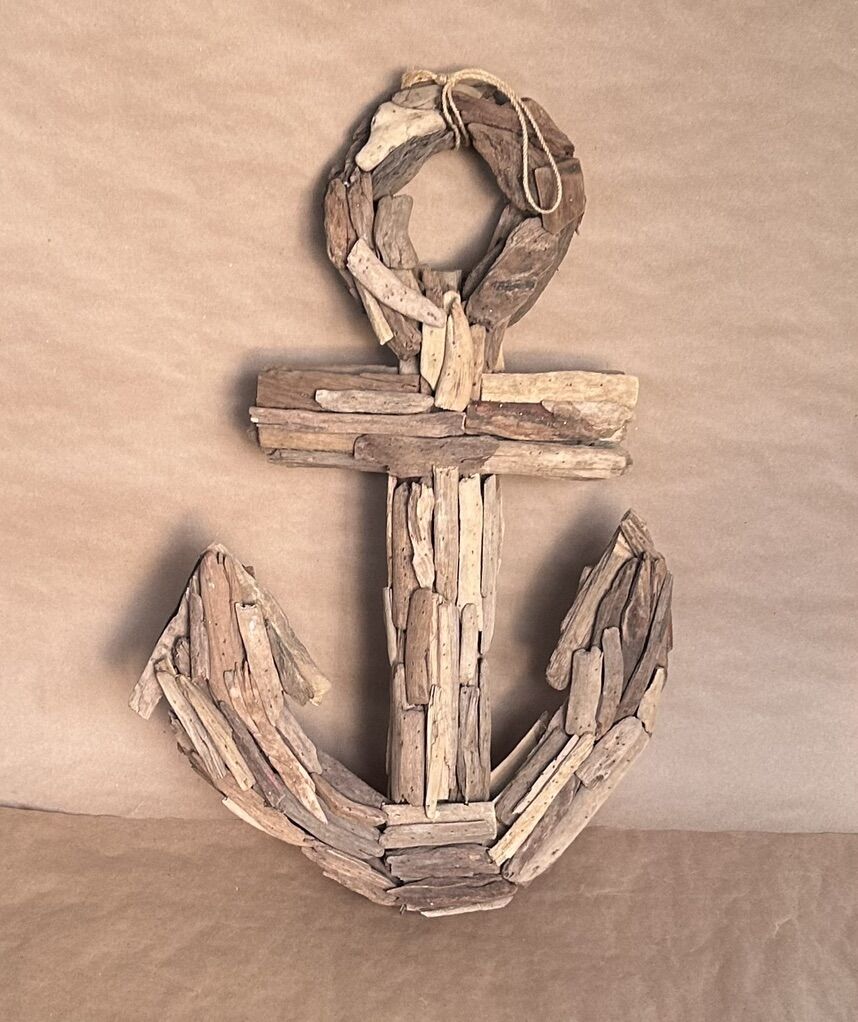 Driftwood Anchor Wall Hanging - Nautical Decor