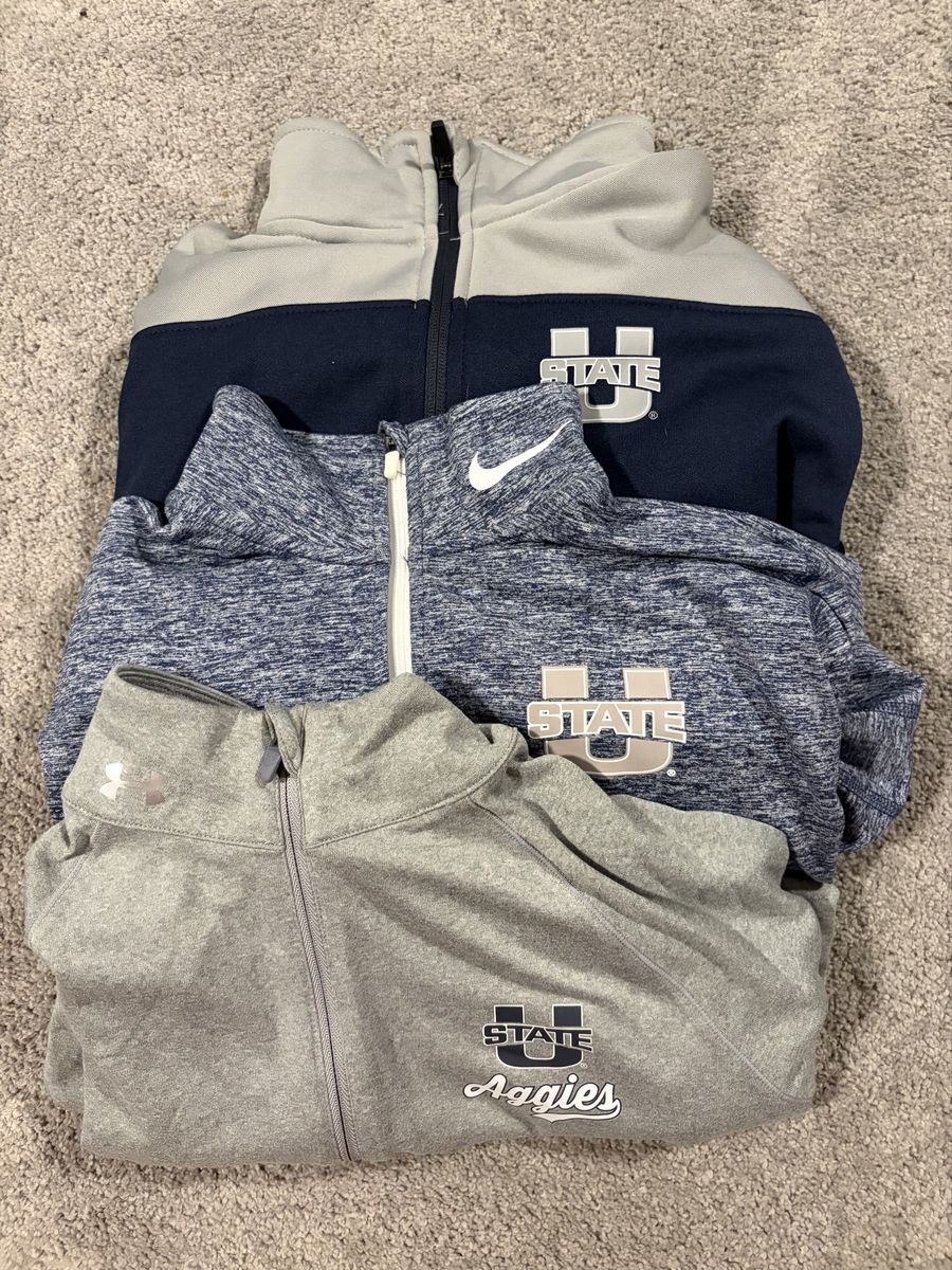 Utah State Aggies Quarter Zips - Nike, Under Armour, Colosseum - Size L/XL