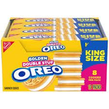 Nabisco Oreo King Size Double Stuf Golden Sandwich Cookies 12ct/8pk #105386