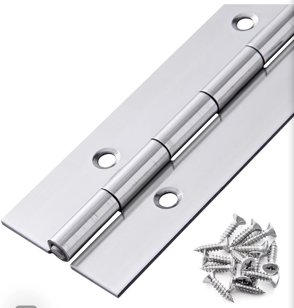 Hillman Piano Hinge, 48 Inch x 1.5 Inch Stainless Steel Continuous Hinge Door Hinge with Holes, for Boat Cabinet Door Box Furnit