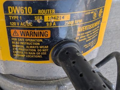 DeWalt DW610 9.0 Amp Router - 25000 RPM Fixed Base Woodworking Tool