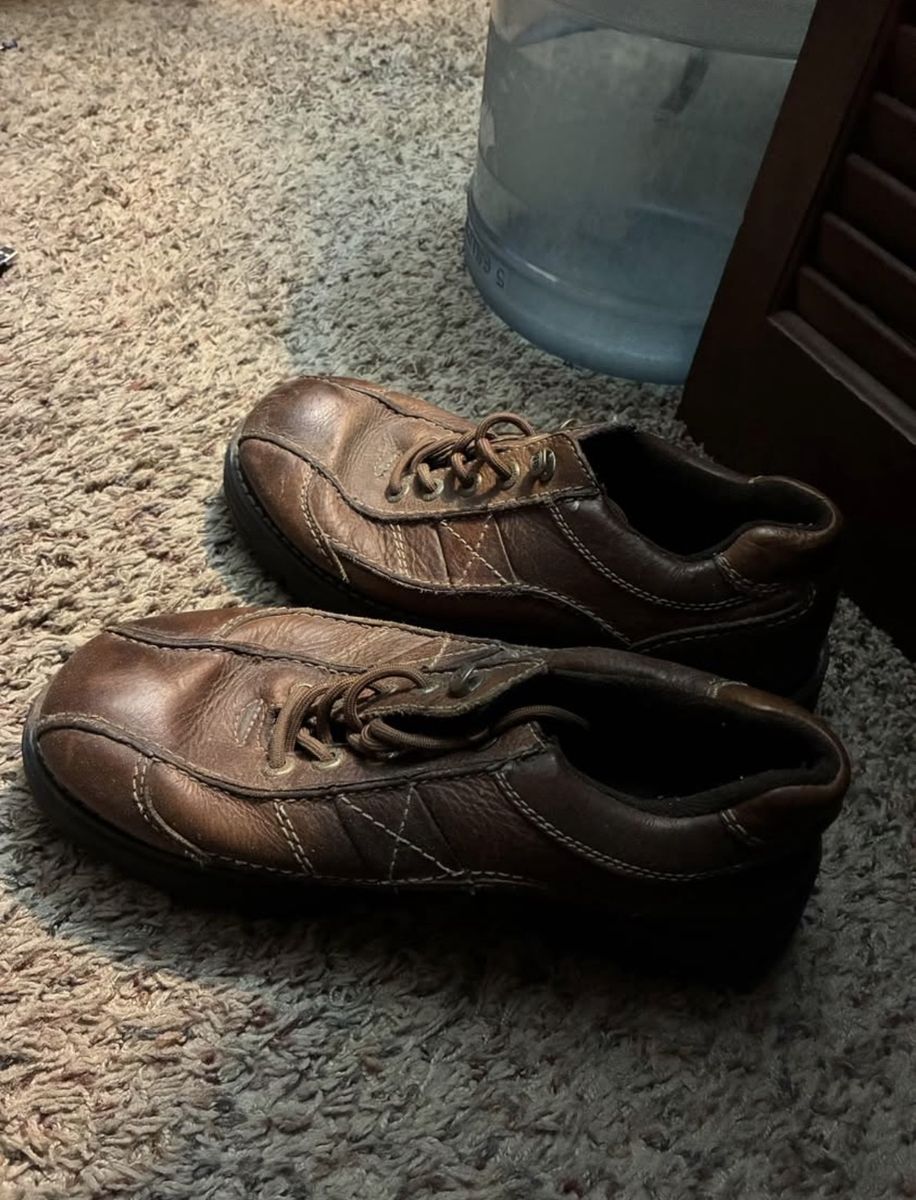 Crowe Men's Brown Leather Casual Lace-Up Shoes Size 11