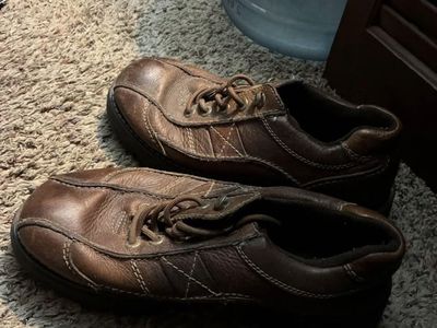 Crowe Men's Brown Leather Casual Lace-Up Shoes Size 11