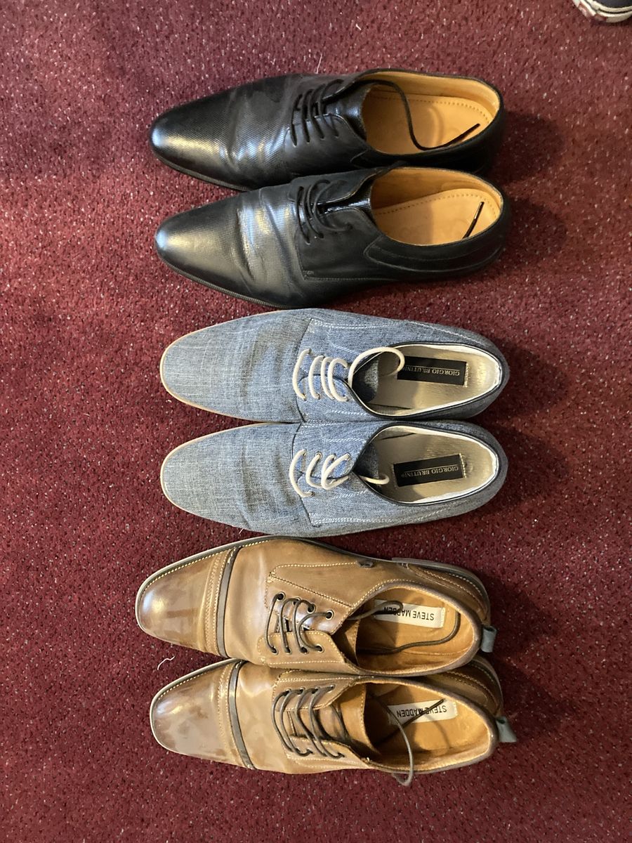 3 Pair Men Dress Shoe Size 12, $80 Total