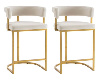 New in box- 2 Modern Barrel Bar Stools Set of 2, 26" Counter Height Stools
